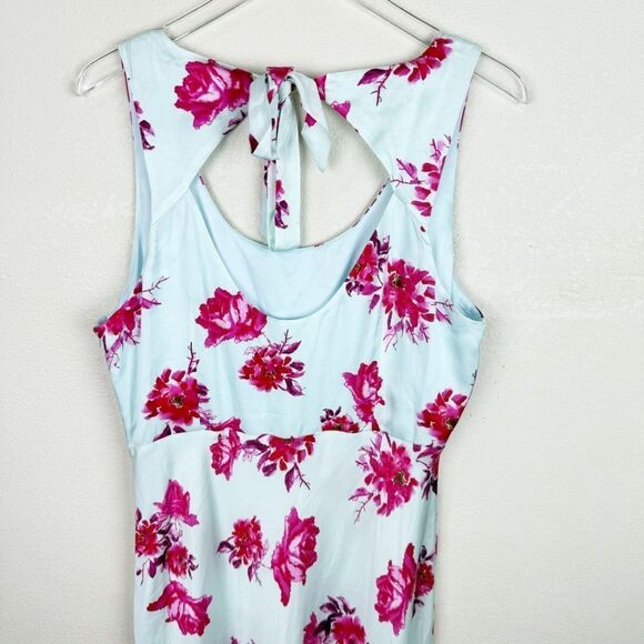 Favorite Daughter Maxi Floral Satin Dress Scoop Neck Size 14 - Picture 5 of 8